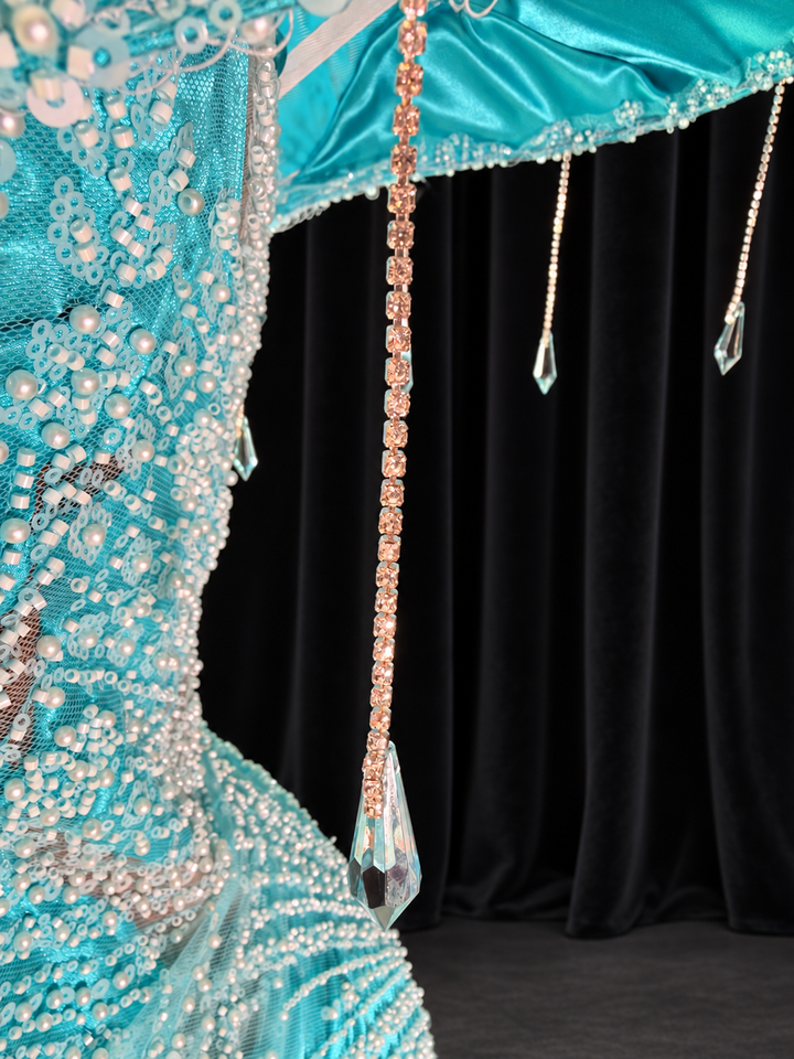 Aqua Majesty — Beaded Mermaid Prom Gown